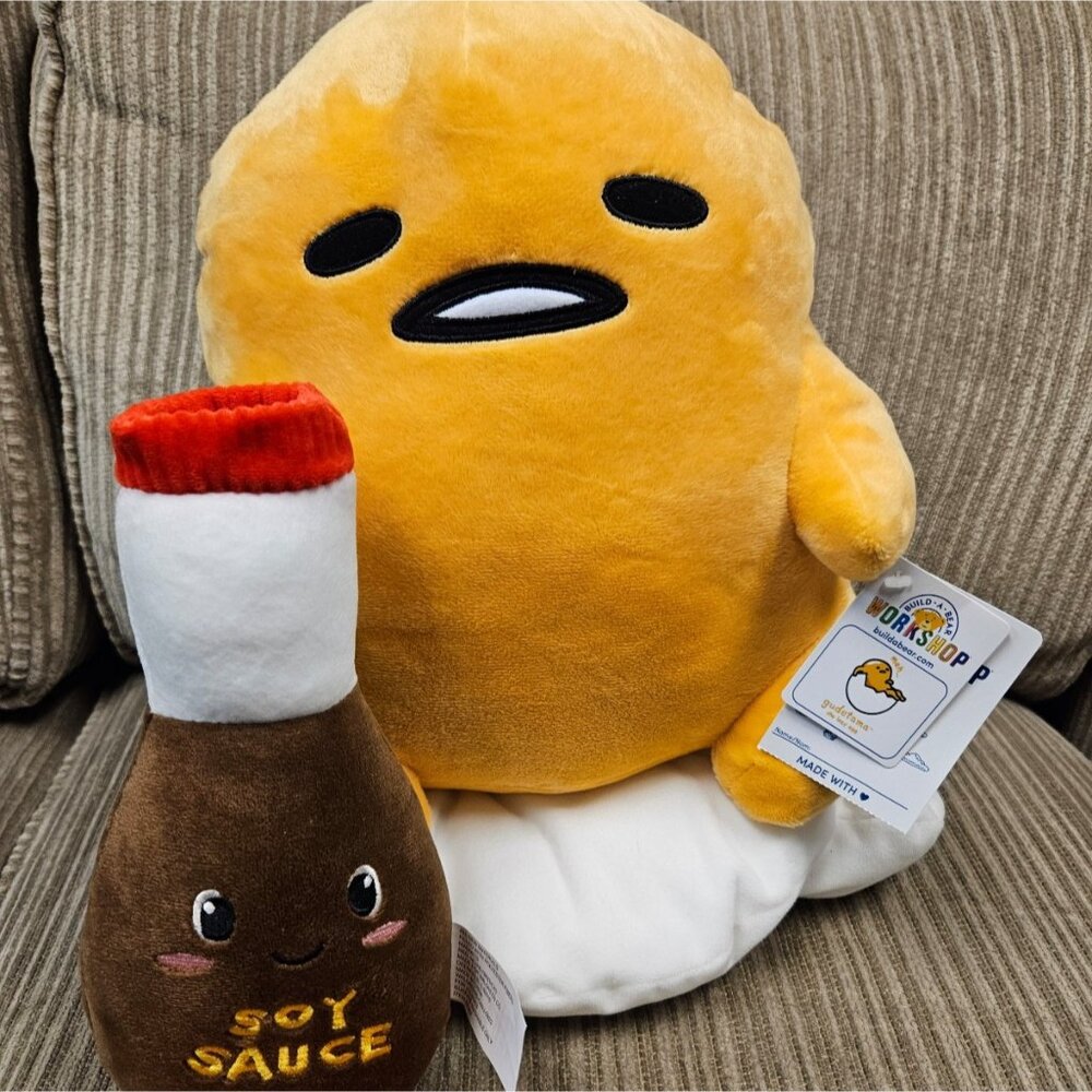 Build A Bear Gudetama NWT w/Soy Sauce Plush